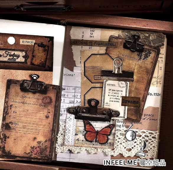 Stickers objetos vintage-30 pza