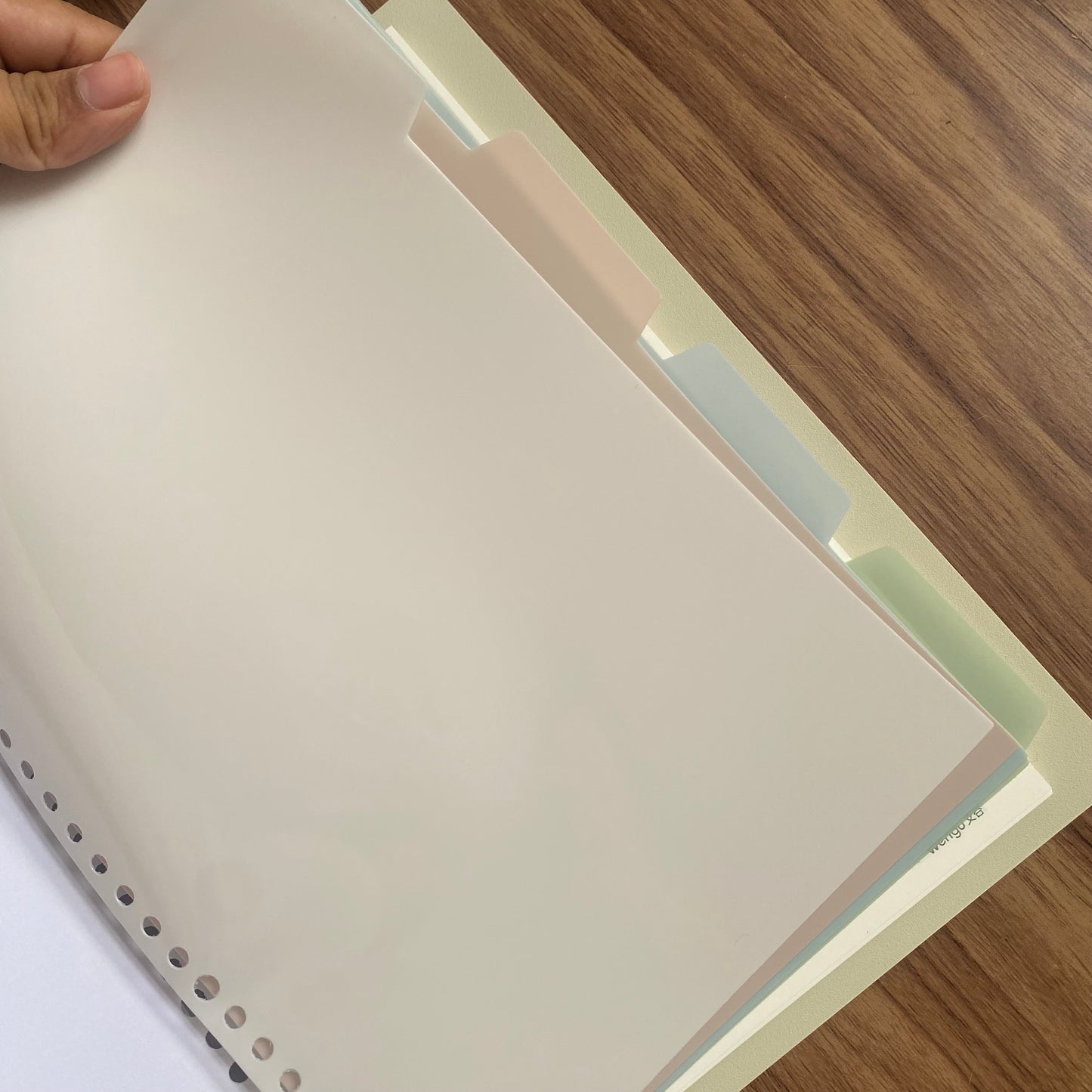Cuaderno infinito "transparente" A5 8 anillas-50 hojas rayadas+4 separadores