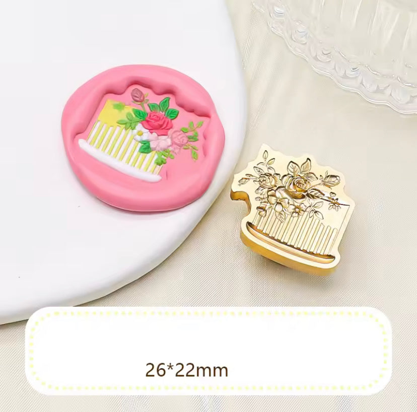 Bronce prediseñado "torta de rosas 3D" 2.6 cm x 2.2 cm