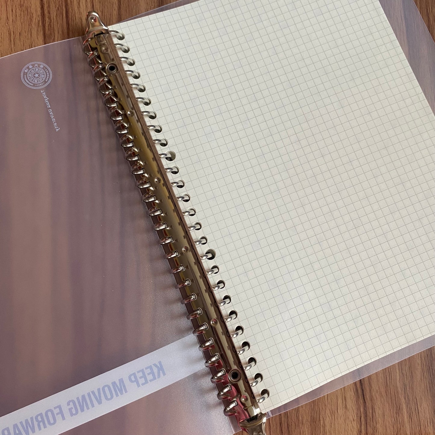 Cuaderno infinito "transparente" A5 8 anillas-50 hojas cuadriculado