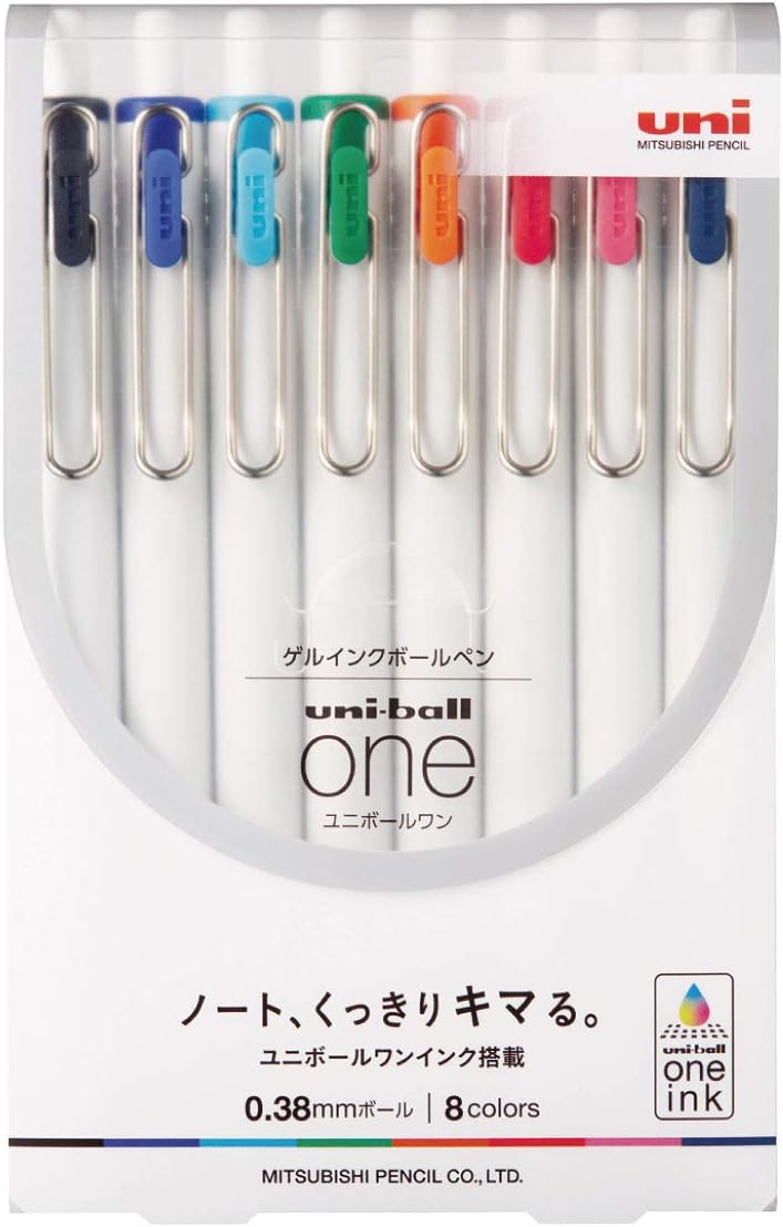 Set de lapiceros Uniball One Fika 0.38 mm-8 pzas