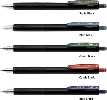 Set de lapiceros Sarasa Nano Oscuros 0.38 mm-5 pzas