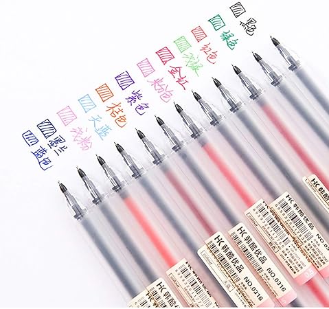 Set de lapiceros tinta gel de colores-12 pzas