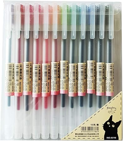 Set de lapiceros tinta gel de colores-12 pzas