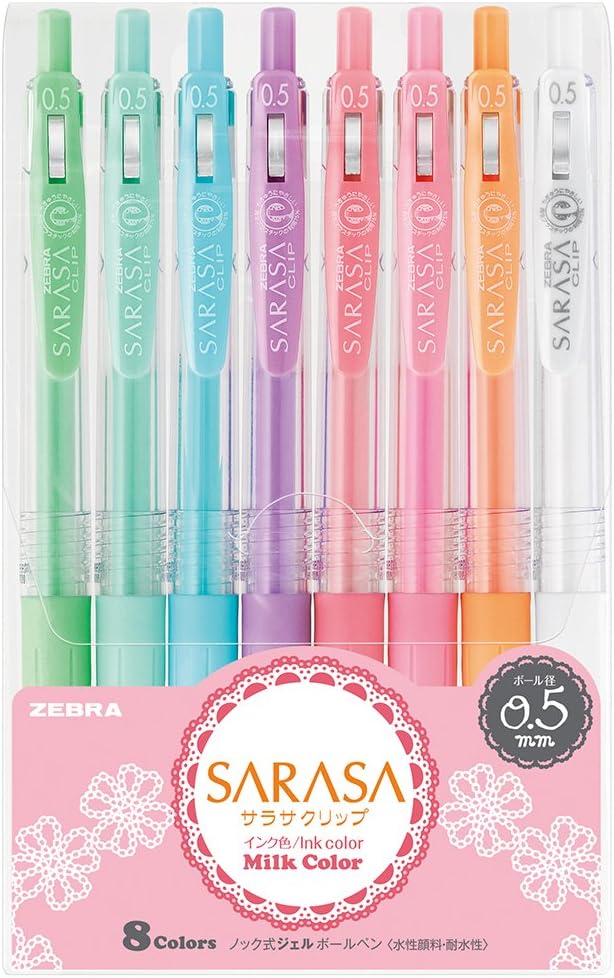 Set Zebra Sarasa clip-8 pzas