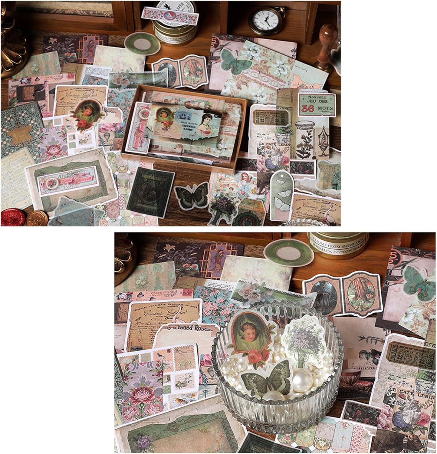 Set de papeleria vintage-200 pzas