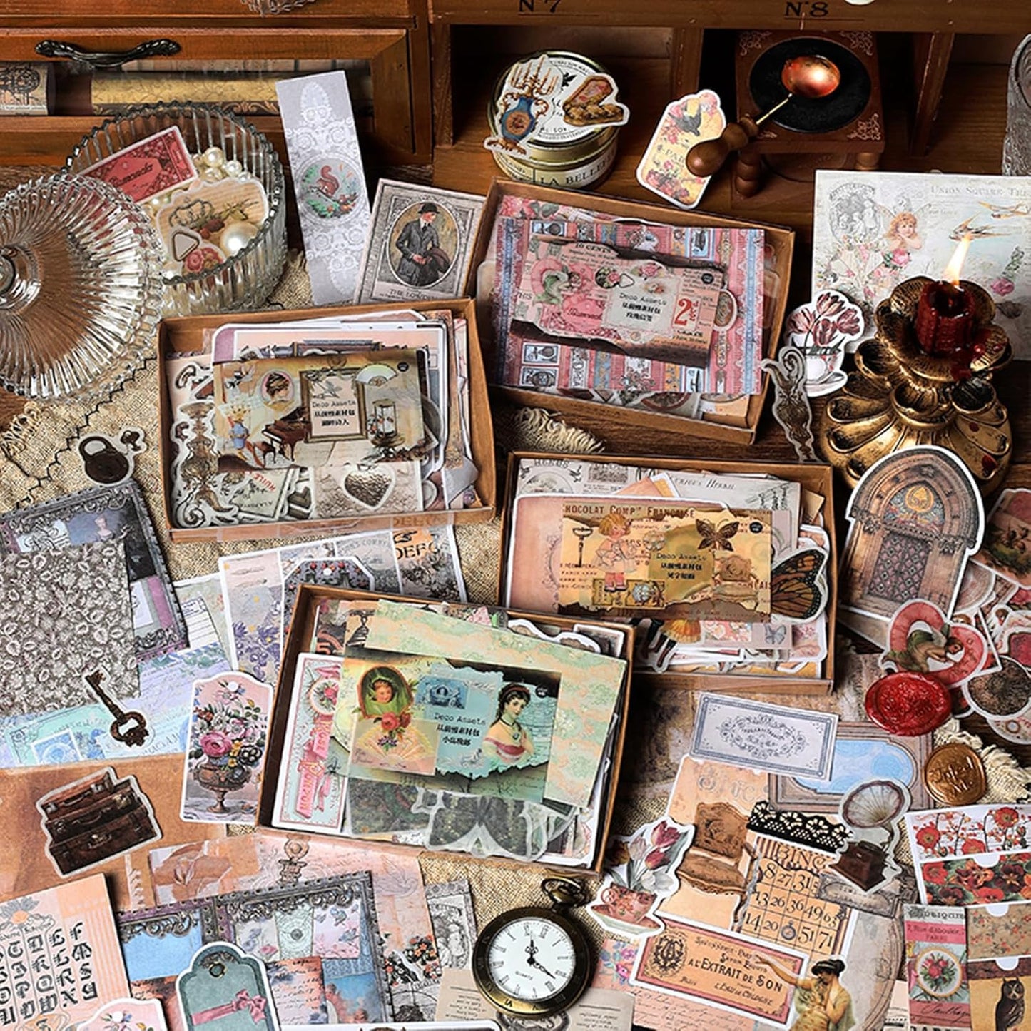 Set de papeleria vintage-200 pzas