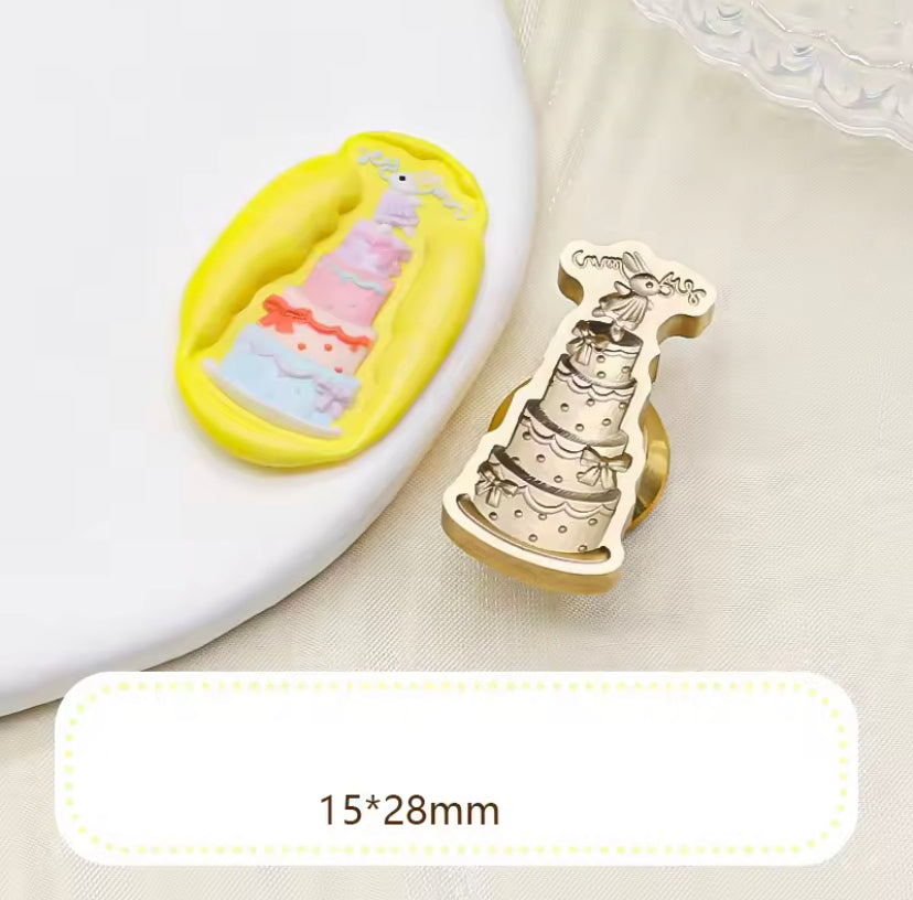 Bronce prediseñado "torta conejito 3D" 1.5 cm x 2.8mm