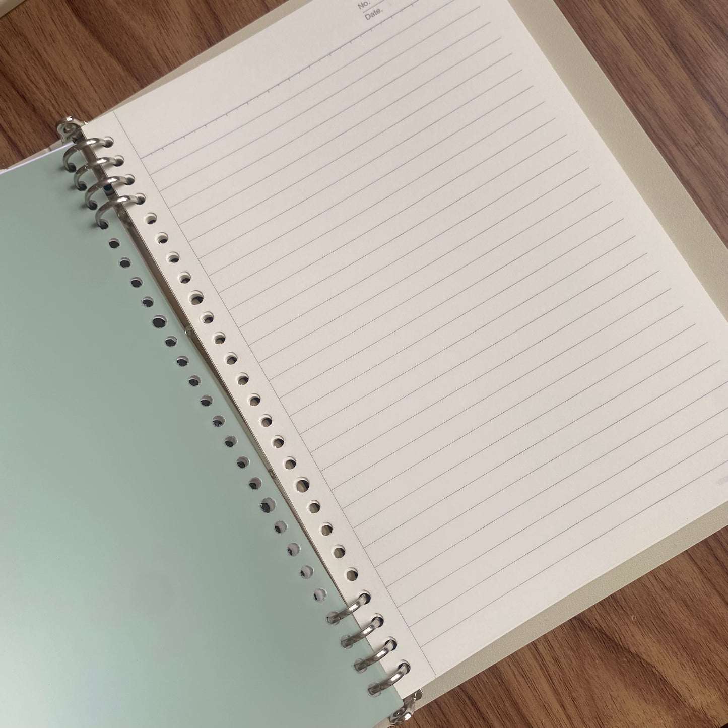 Cuaderno infinito "transparente" A5 8 anillas-50 hojas rayadas+4 separadores