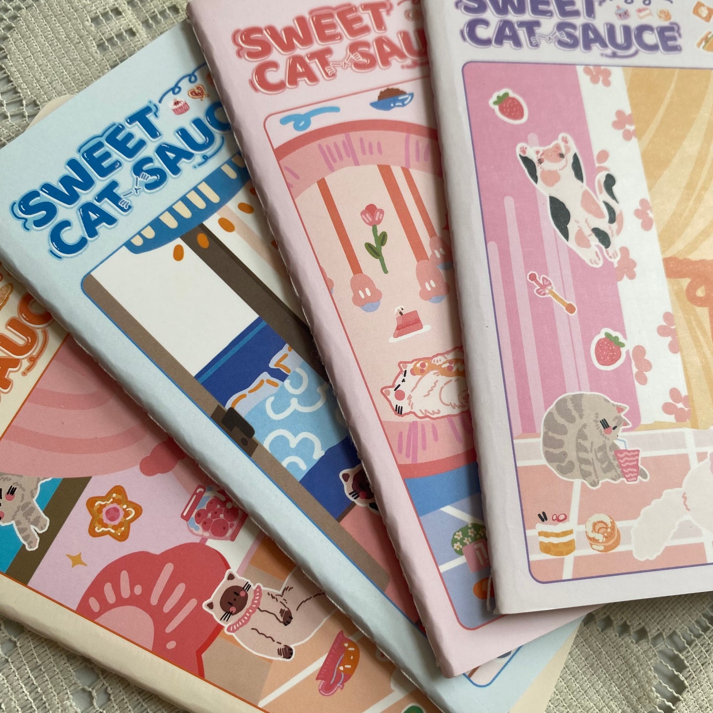 Set de mini cuadernos sweet cats-4 unidades