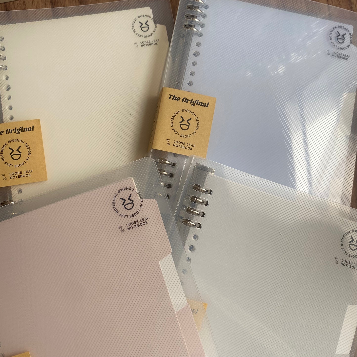 Cuaderno infinito "transparente" A5 8 anillas-50 hojas rayadas+4 separadores