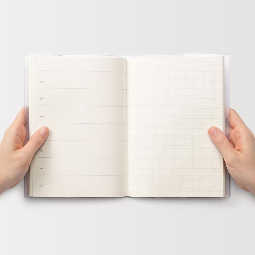 Planificador MUJI A5 sin fechas vista semanal por hoja