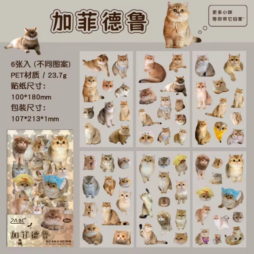 Stickers gatitos-6 pzas