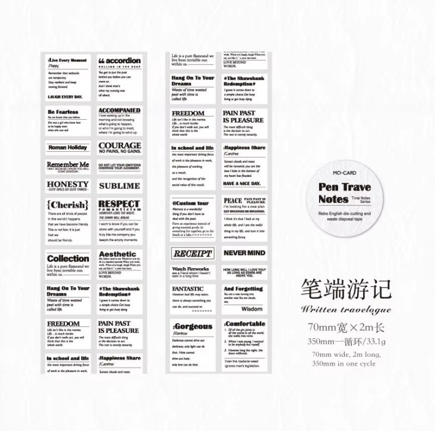 Washitape roll "age notes"-2 metros