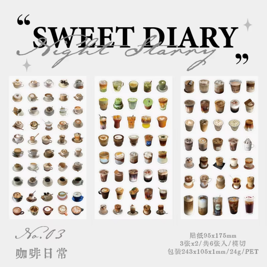 Stickers sweet diary-6 planchas