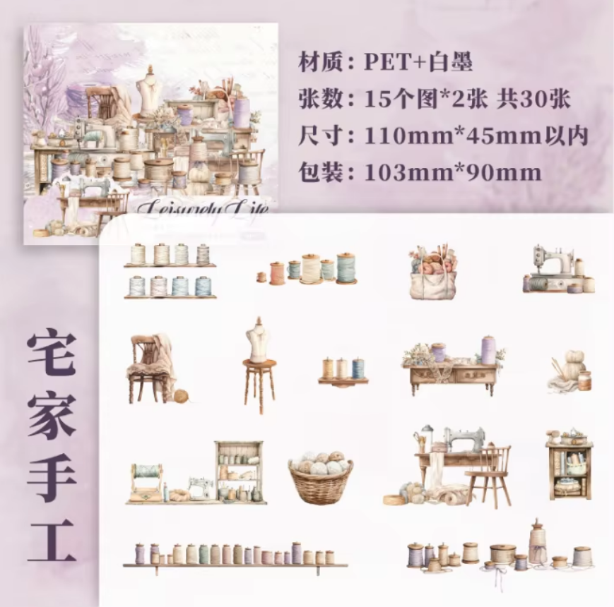 Stickers leisurely life-30 pzas