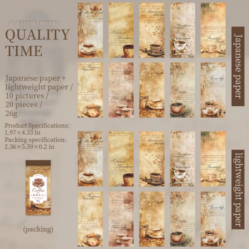 Stickers coffee vintage-20 hojas