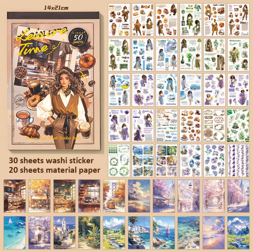 Block de stickers Leisure time-50 hojas