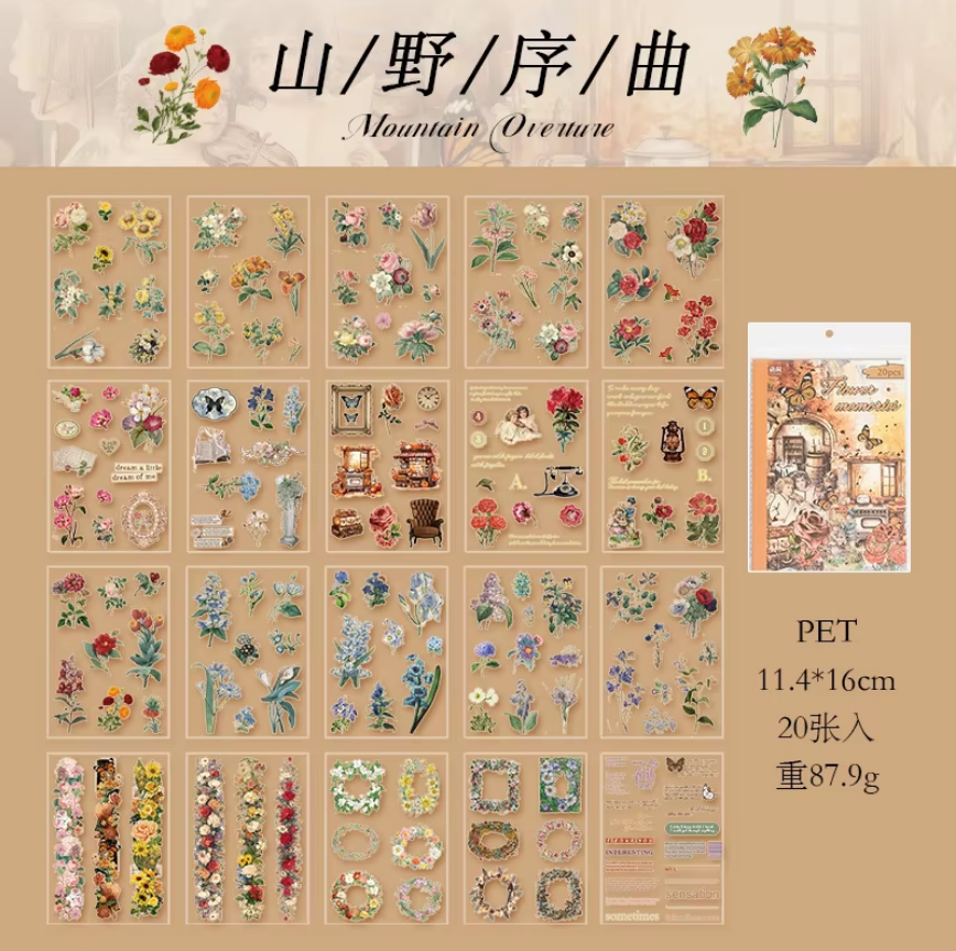 Libro de stickers flower memories-20 hojas