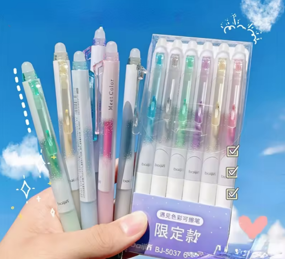 Set de lapiceros borrables 0.5mm-6 pzas