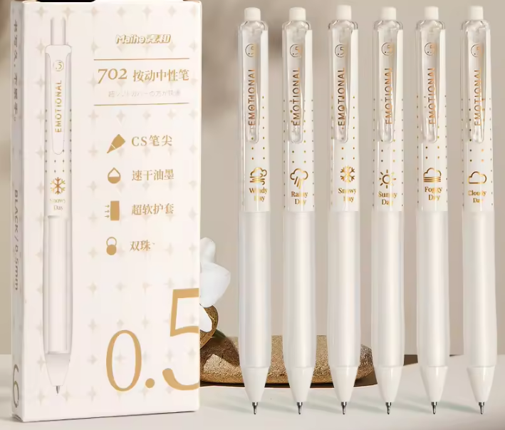 Set de lapiceros mood meteorologico tinta gel negro 0.5mm-6 lapiceros