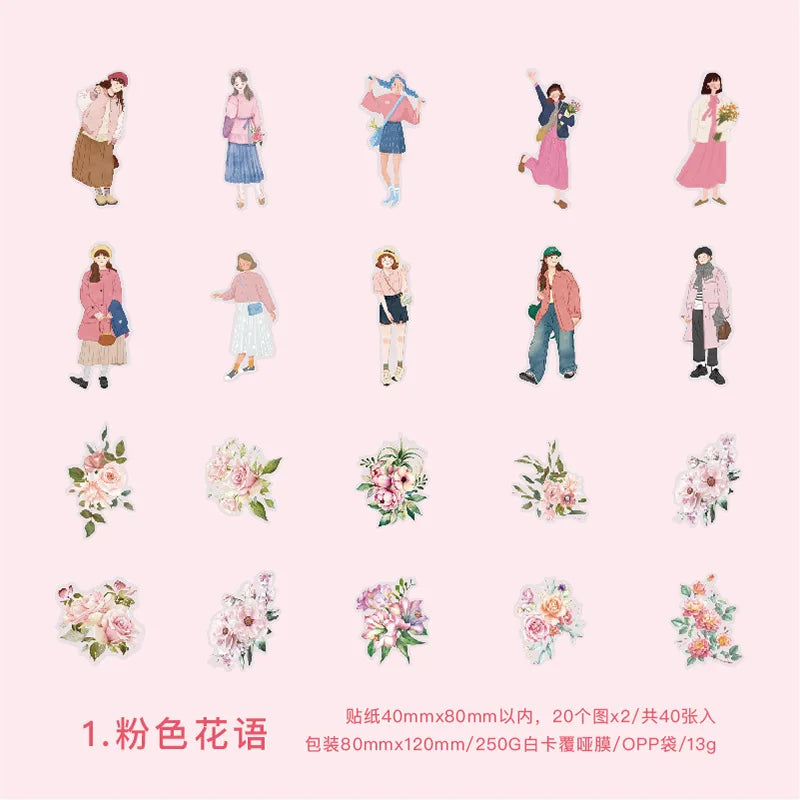Stickers beautiful girls-40 pzas