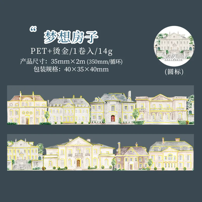 Washitape roll "small rural residence"-2 metros