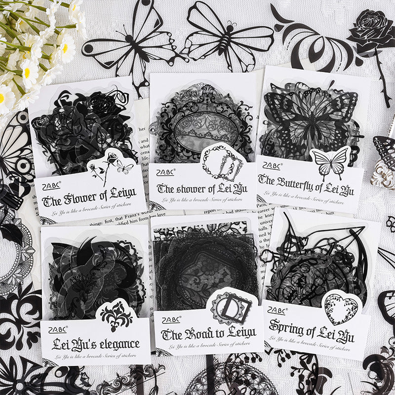 Stickers black lace-20 pzas