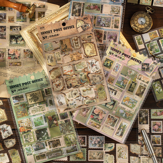 Stickers estampillas con foil dorado