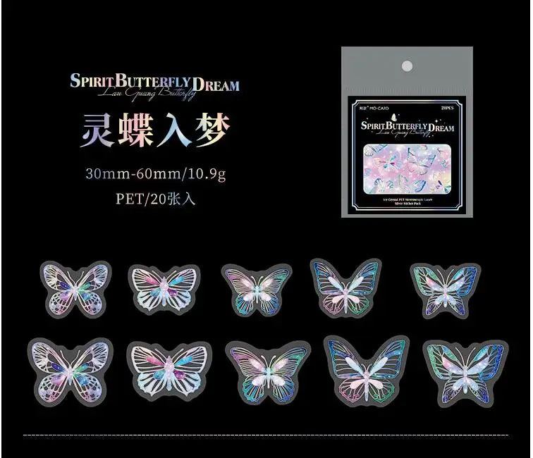 Stickers butterfly holo-20 pzas