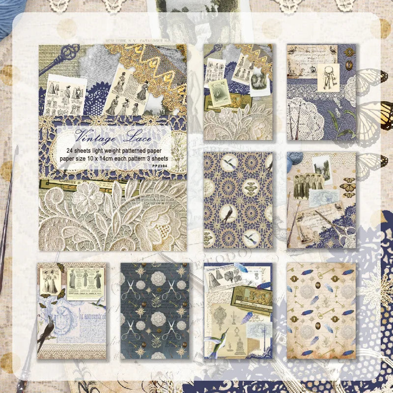 Papel retro boblewoman-24 hojas