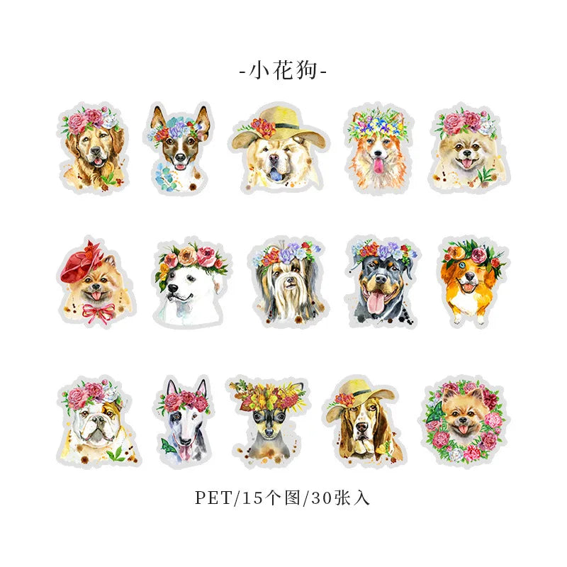 Stickers mascotas kawaii-30 pzas