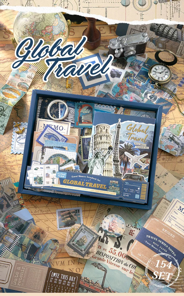 Set de papeleria Global Travel-154 pzas