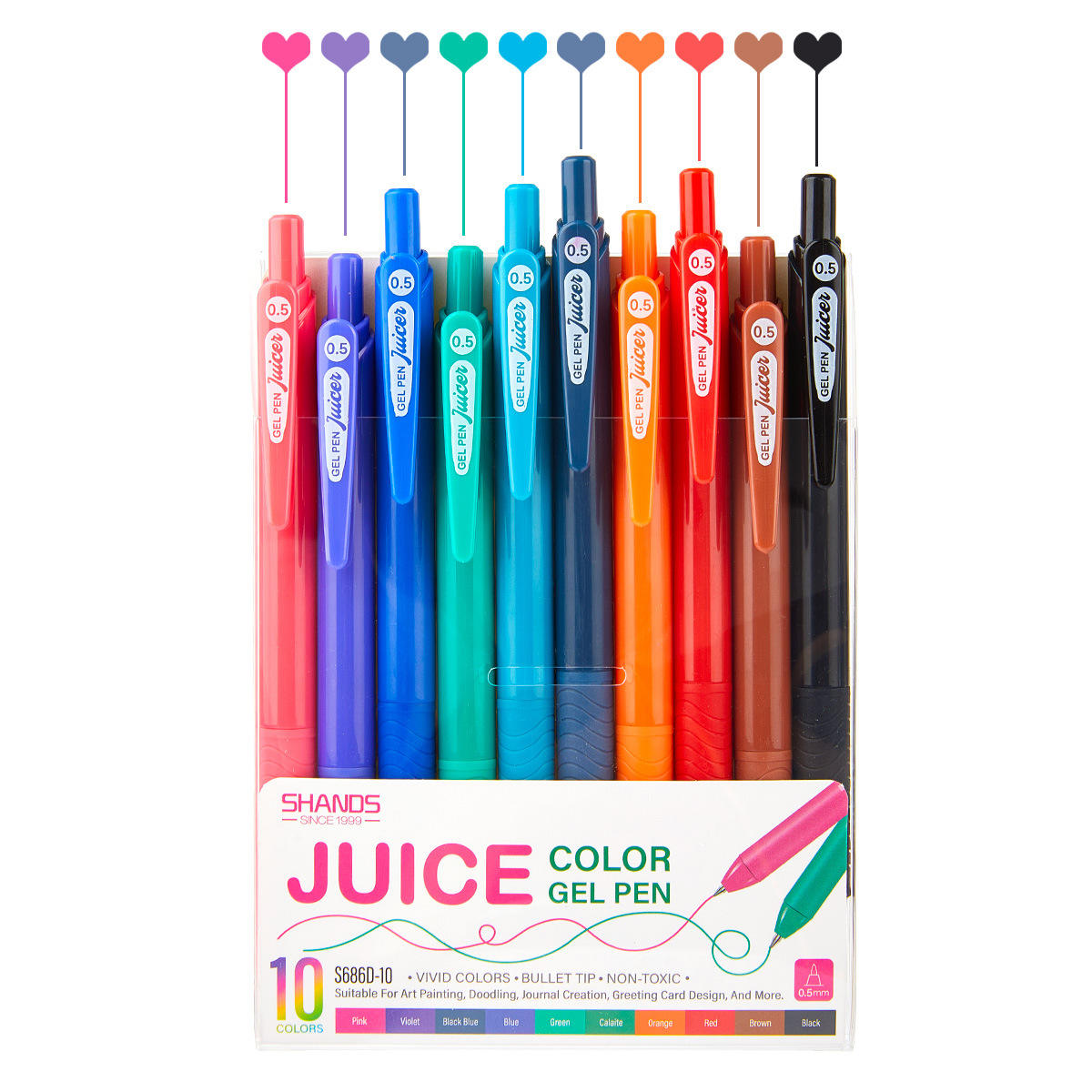 Set de lapiceros gel shands-10 pzas