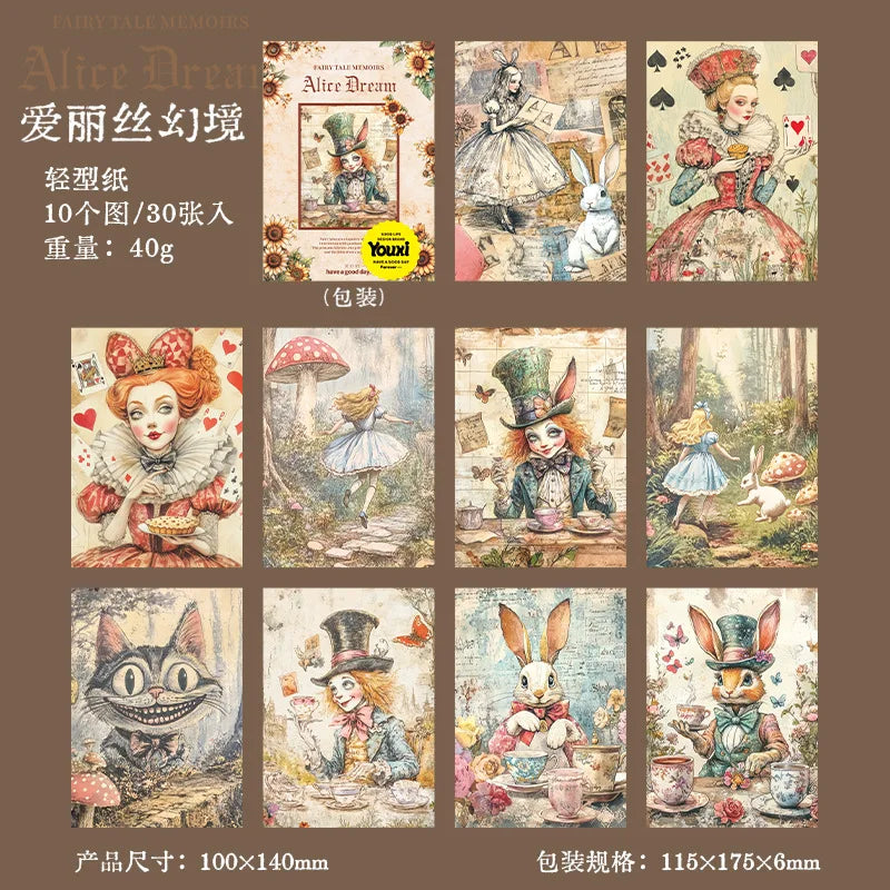 Papeles fairy tale memories-30 pzas