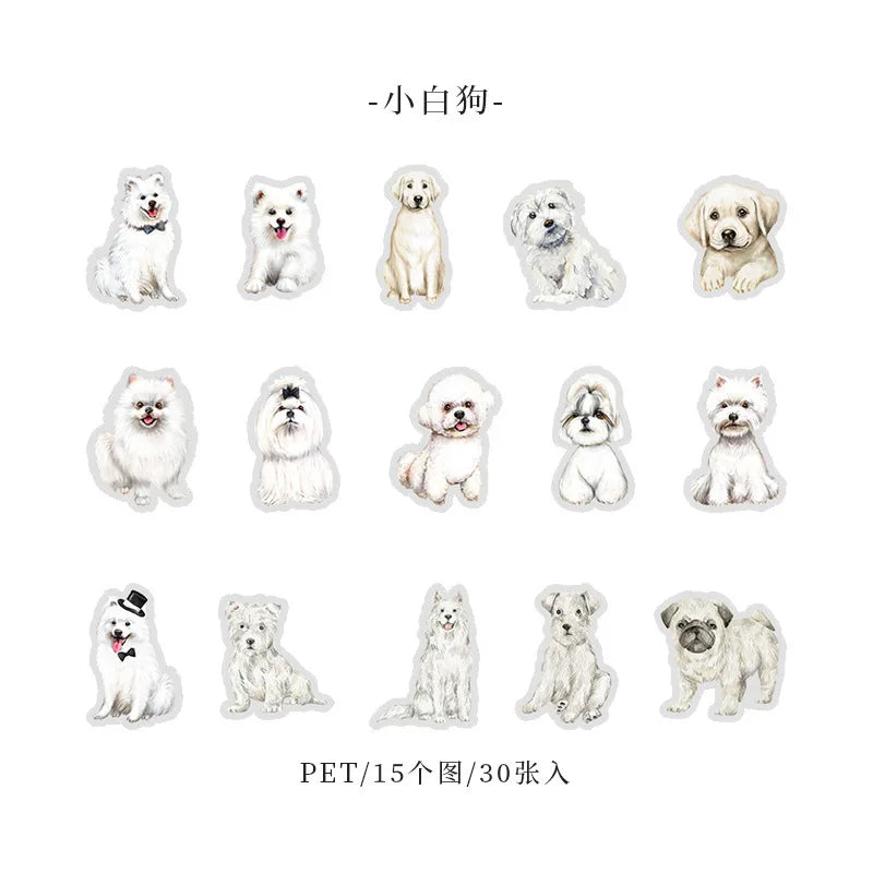 Stickers mascotas kawaii-30 pzas