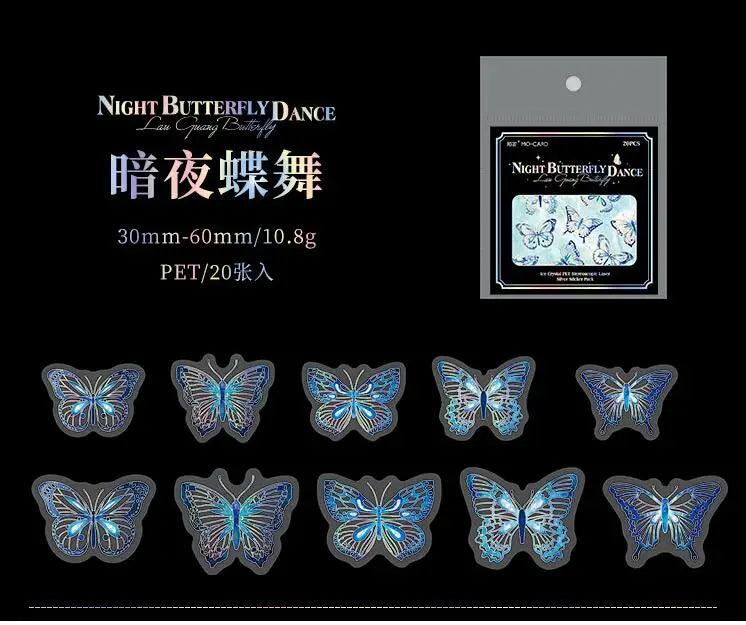 Stickers butterfly holo-20 pzas