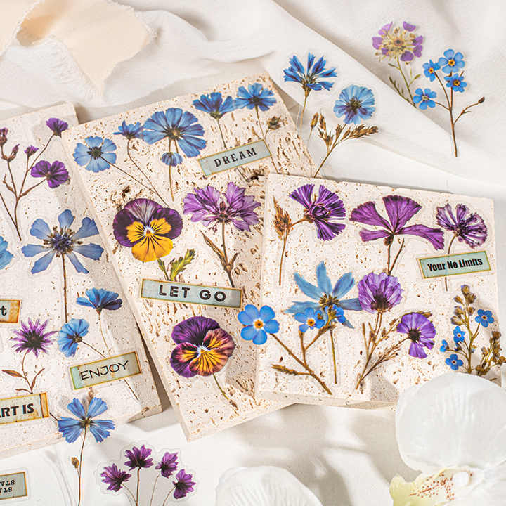 Stickers flores secas-50 pzas