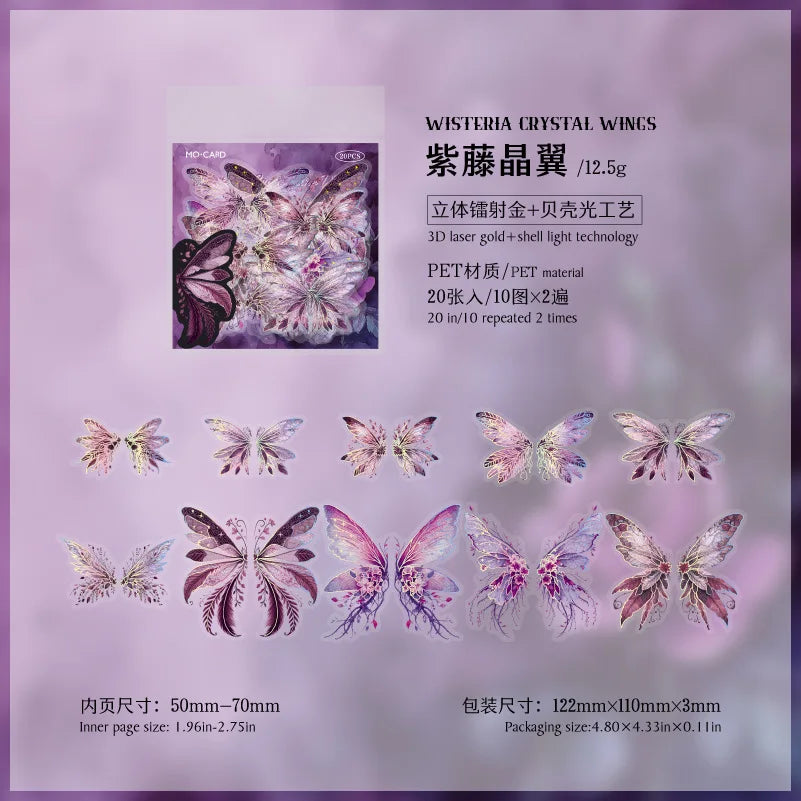 Stickers mariposas holograficas-20 pzas