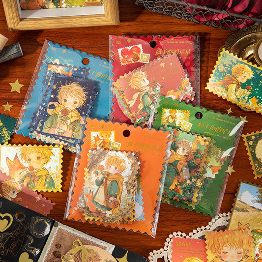 Stickers estampillas foil "el principito"-30 pzas