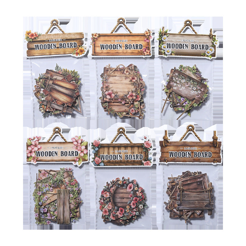 Stickers cartonaje wooden board-15 pzas