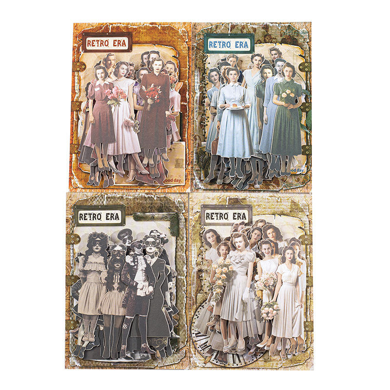 Stickers señoras retro-25 pzas