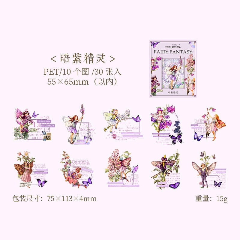 Stickers Fairy fantasy-30 pzas