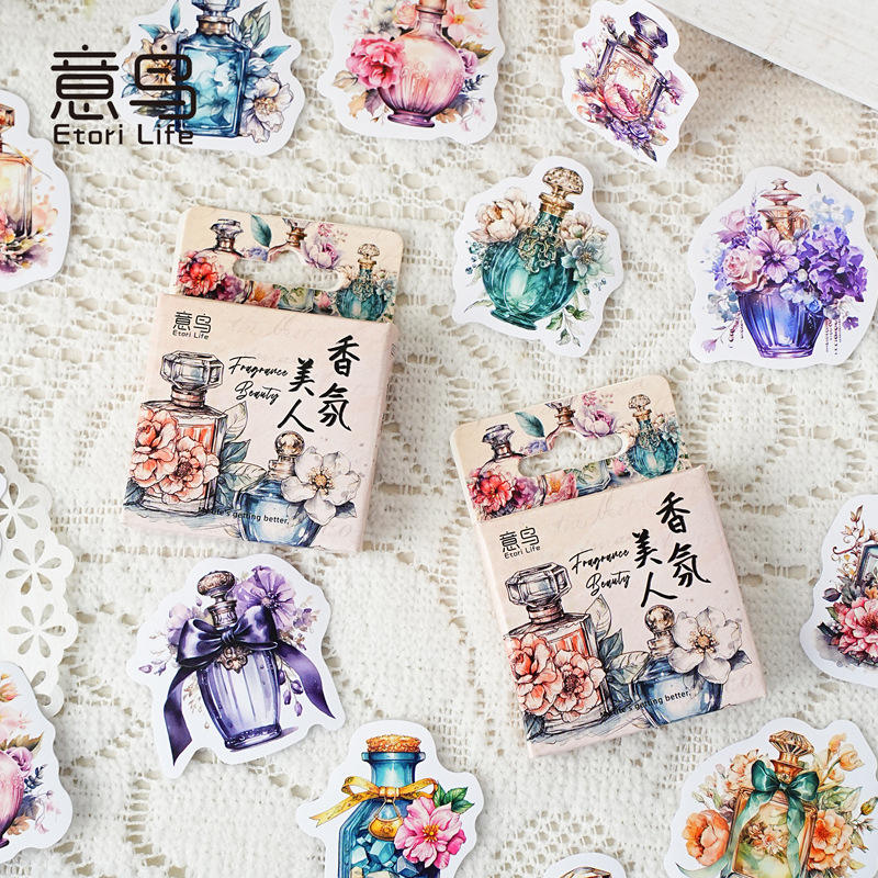 Cajita de stickers fragance-46 pzas
