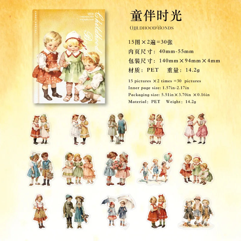 Stickers children vintage-30 pzas