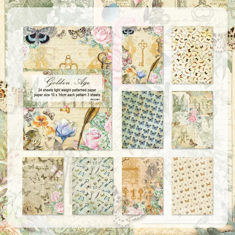 Papel retro boblewoman-24 hojas