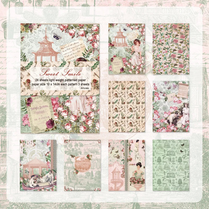 Papel retro boblewoman-24 hojas