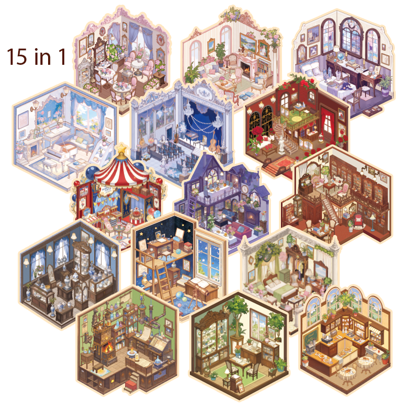 Libro de 15 escenarios vintage 3D