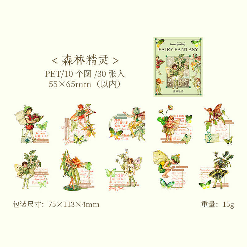 Stickers Fairy fantasy-30 pzas