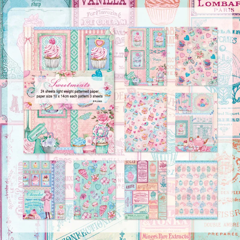 Papel retro boblewoman-24 hojas